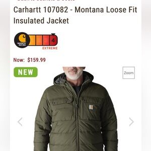 Carhartt Men's Green Insulated Puffer Jacket